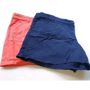 Lot of 2 Crown & Ivy Women's Shorts Size 14 Blue Orange